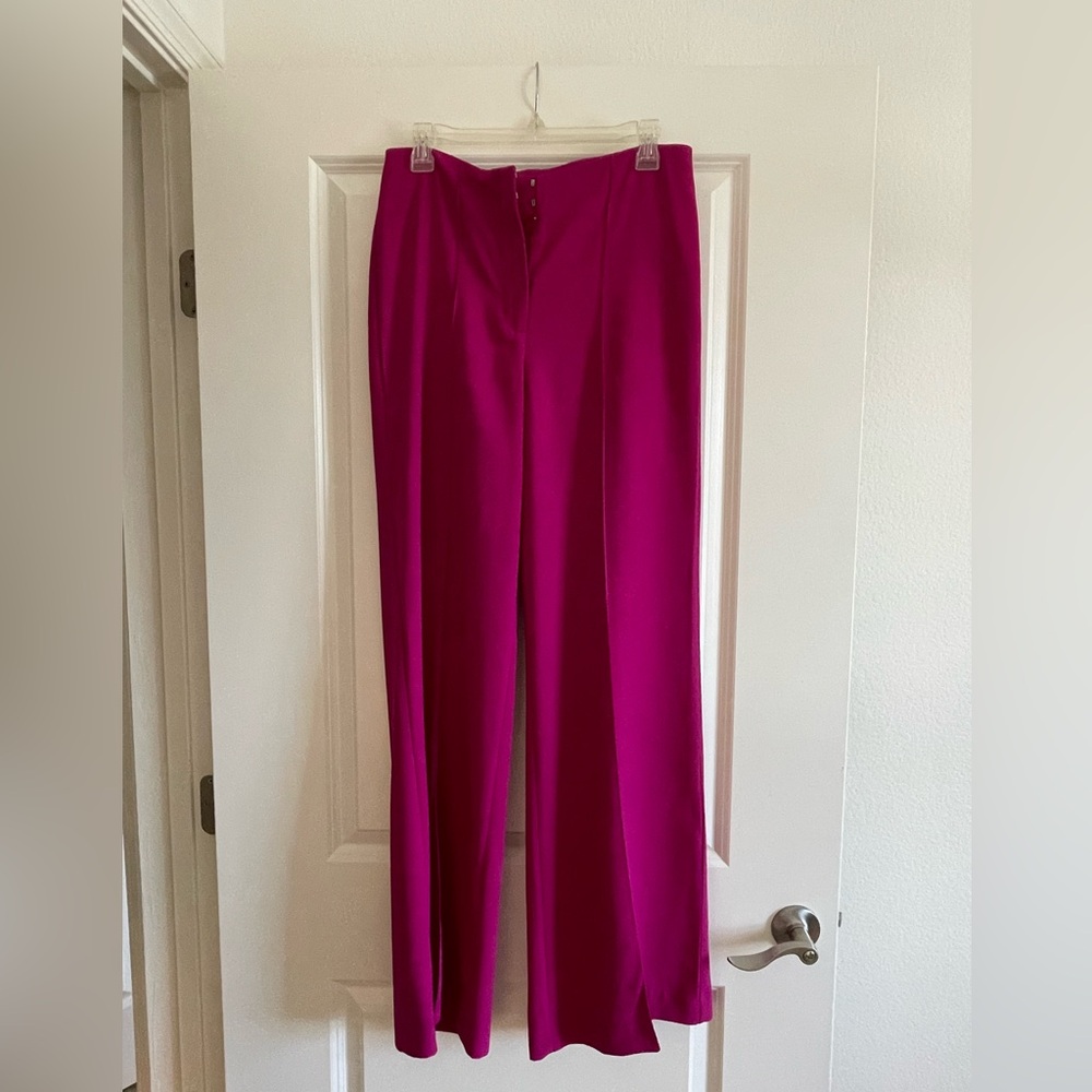 Fuchsia Express Unlined Wide Leg High Rise Trousers